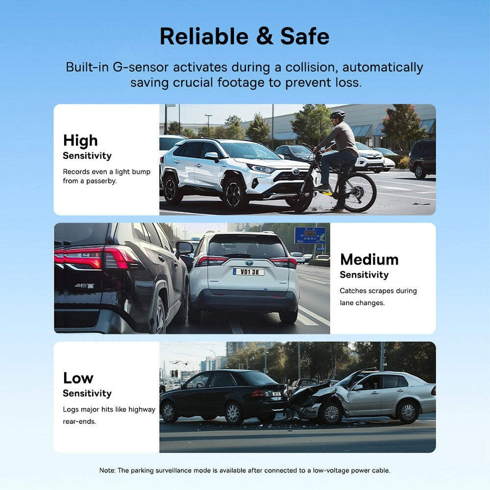 Baseus Primetrip VD1 Dash Cam 3K + Rear Camera 1080P Cosmic Black