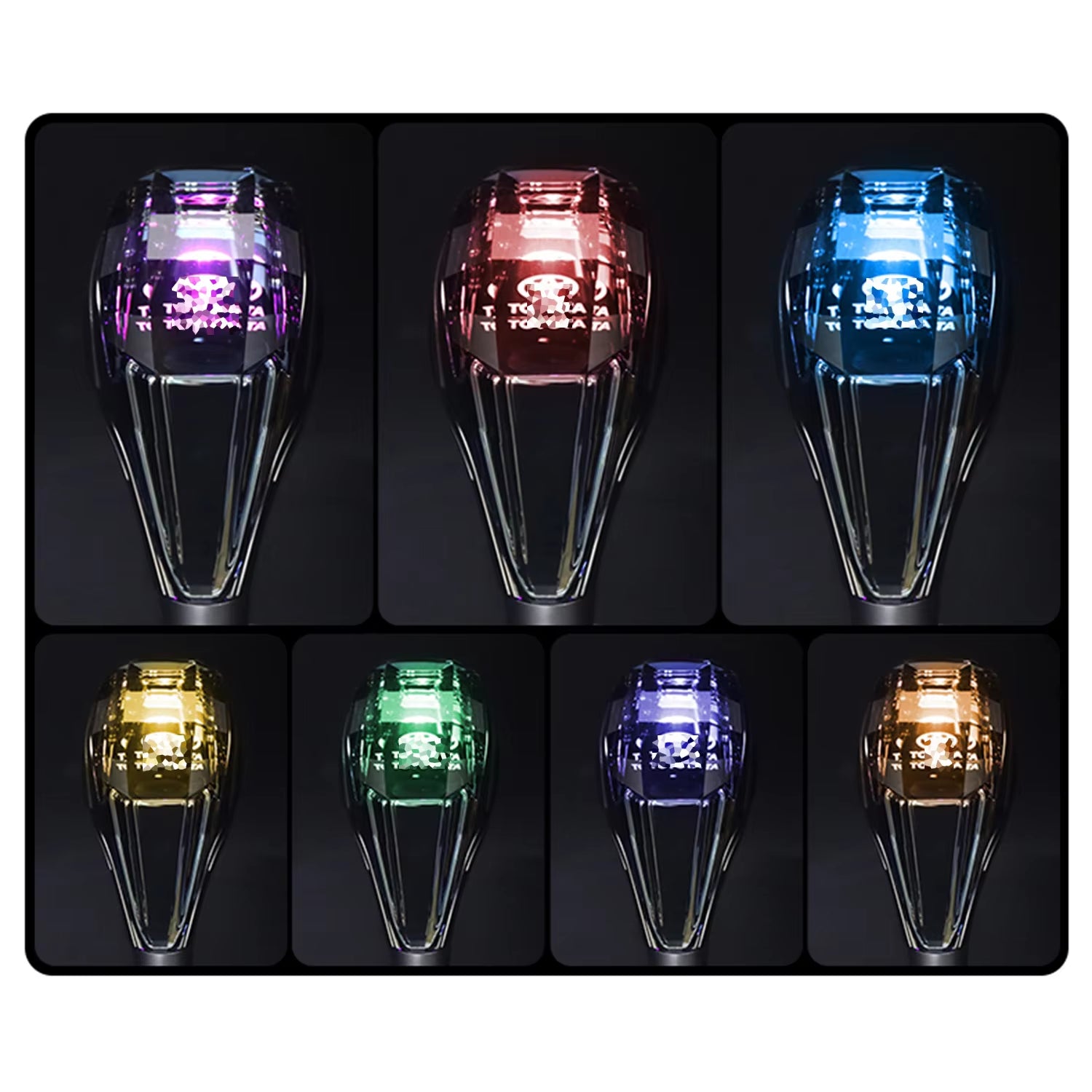 Led Crystal Shift Knobs Touch Activated Ultra LED Light Illuminated Gear Knob Fits for Most Cars NO Button Operated Shifter