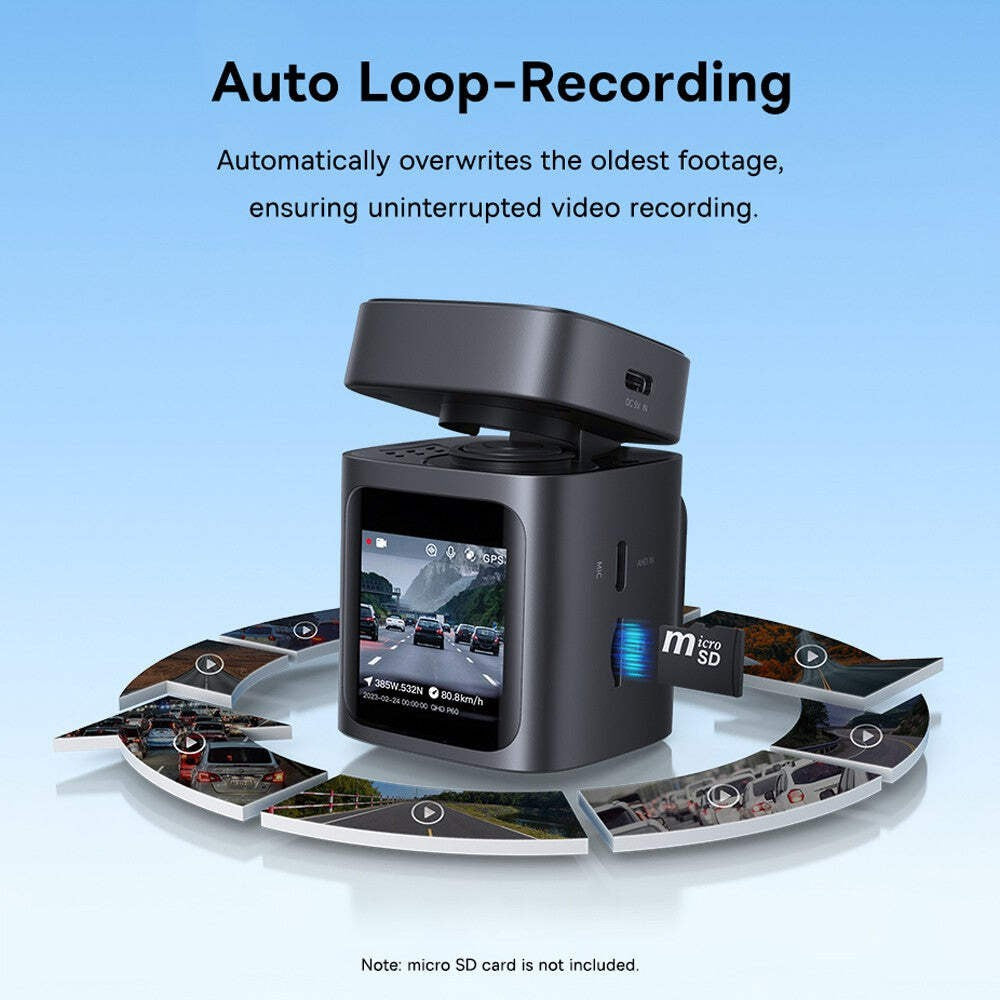 Baseus Primetrip VD1 Dash Cam 3K + Rear Camera 1080P Cosmic Black