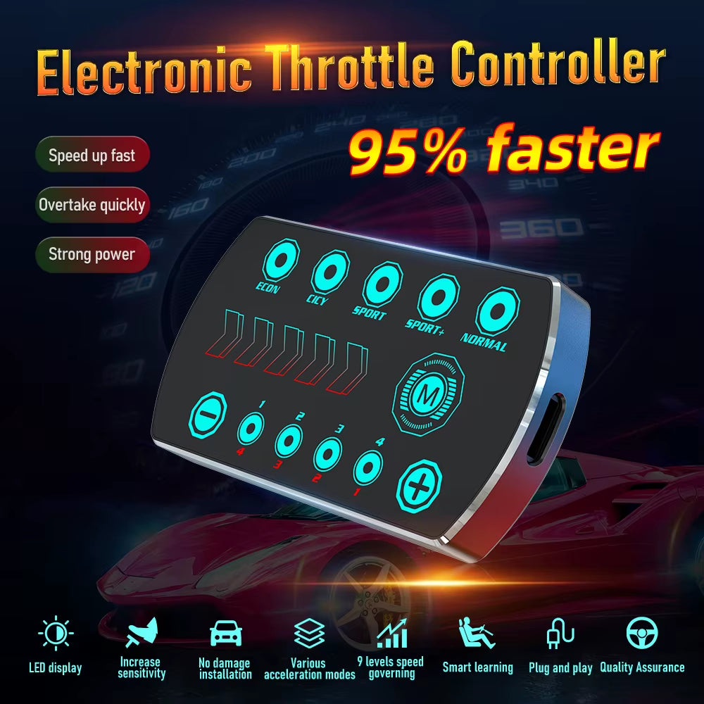 Latest Model Car Electronic Throttle Controller F6 Smart Car Key 10 Modes Vehicle Speed Accelerator Pedal Controller